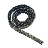 Maxbell 1 Yard Pearl Beaded Galloon Ribbon Lace Trim Embellishment Black and grey