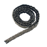 Maxbell 1 Yard Pearl Beaded Galloon Ribbon Lace Trim Embellishment Black and grey