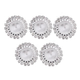 Maxbell 5 Pieces Multicolor Flatback Rhinestone Button Garment Embellishments Sliver