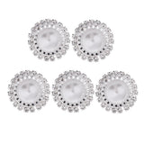 Maxbell 5 Pieces Multicolor Flatback Rhinestone Button Garment Embellishments Sliver