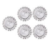 Maxbell 5 Pieces Multicolor Flatback Rhinestone Button Garment Embellishments Sliver