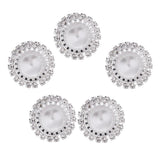 Maxbell 5 Pieces Multicolor Flatback Rhinestone Button Garment Embellishments Sliver