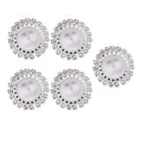 Maxbell 5 Pieces Multicolor Flatback Rhinestone Button Garment Embellishments Sliver