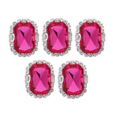 Maxbell 5 Pieces Flatback Rhinestone Button DIY Garment Embellishments  Rosy