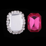 Maxbell 5 Pieces Flatback Rhinestone Button DIY Garment Embellishments  Rosy