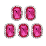 Maxbell 5 Pieces Flatback Rhinestone Button DIY Garment Embellishments  Rosy