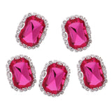 Maxbell 5 Pieces Flatback Rhinestone Button DIY Garment Embellishments  Rosy