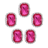 Maxbell 5 Pieces Flatback Rhinestone Button DIY Garment Embellishments  Rosy