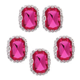 Maxbell 5 Pieces Flatback Rhinestone Button DIY Garment Embellishments  Rosy