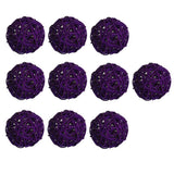 Max 10 Pcs Wicker Rattan Ball Ornaments Wedding Christmas Party Hanging Decor Purple