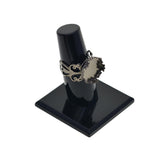 Max 10 pcs Victorian 15mm Blank Crown Bezel Base Adjustable Filigree Ring Hematite
