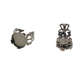Max 10 pcs Victorian 15mm Blank Crown Bezel Base Adjustable Filigree Ring Hematite