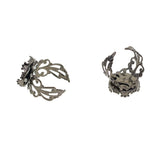 Max 10 pcs Victorian 15mm Blank Crown Bezel Base Adjustable Filigree Ring Hematite
