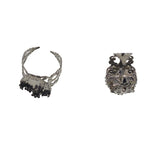 Max 10 pcs Victorian 15mm Blank Crown Bezel Base Adjustable Filigree Ring Hematite