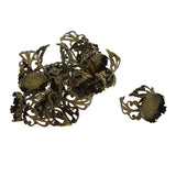 Max 10 pcs Victorian 15mm Blank Crown Bezel Base Adjustable Filigree Ring Bronze