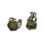 Max 10 pcs Victorian 15mm Blank Crown Bezel Base Adjustable Filigree Ring Bronze