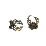 Max 10 pcs Victorian 15mm Blank Crown Bezel Base Adjustable Filigree Ring Bronze
