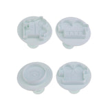 Maxbell  4Pcs Hand Pressure Cake Mould Fondant Cake Mould Transport Truck Tire
