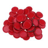 Maxbell 100 Piece Flattened Bottle Caps for DIY Hair Bows Pendant Craft Red