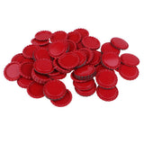 Maxbell 100 Piece Flattened Bottle Caps for DIY Hair Bows Pendant Craft Red