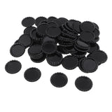 Maxbell 100 Piece Flattened Bottle Caps for DIY Hair Bows Pendant Craft Black