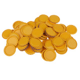 Maxbell 100 Piece Flattened Bottle Caps for DIY Hair Bows Pendant Craft Yellow