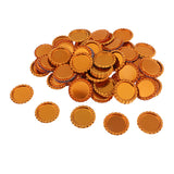 Maxbell 100 Piece Flattened Bottle Caps for DIY Hair Bows Pendant Craft Gold