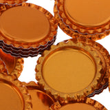 Maxbell 100 Piece Flattened Bottle Caps for DIY Hair Bows Pendant Craft Gold