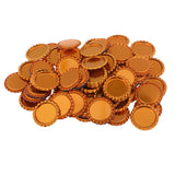 Maxbell 100 Piece Flattened Bottle Caps for DIY Hair Bows Pendant Craft Gold