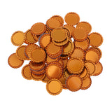 Maxbell 100 Piece Flattened Bottle Caps for DIY Hair Bows Pendant Craft Gold