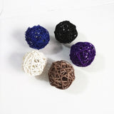 Maxbell 5 Pcs Wicker Rattan Ball Ornaments for Home Wedding Party Hanging Decor dark