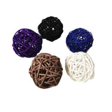 Maxbell 5 Pcs Wicker Rattan Ball Ornaments for Home Wedding Party Hanging Decor dark