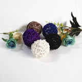 Maxbell 5 Pcs Wicker Rattan Ball Ornaments for Home Wedding Party Hanging Decor dark