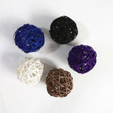 Maxbell 5 Pcs Wicker Rattan Ball Ornaments for Home Wedding Party Hanging Decor dark