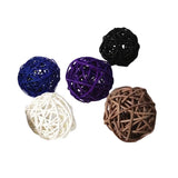 Maxbell 5 Pcs Wicker Rattan Ball Ornaments for Home Wedding Party Hanging Decor dark