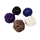 Maxbell 5 Pcs Wicker Rattan Ball Ornaments for Home Wedding Party Hanging Decor dark
