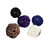 Maxbell 5 Pcs Wicker Rattan Ball Ornaments for Home Wedding Party Hanging Decor dark