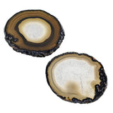 Maxbell 1 Piece 80-100mm Agate Quartz Crystal Slices Coaster Home Ornament Black