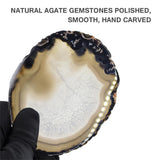 Maxbell 1 Piece 80-100mm Agate Quartz Crystal Slices Coaster Home Ornament Black