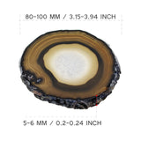 Maxbell 1 Piece 80-100mm Agate Quartz Crystal Slices Coaster Home Ornament Black