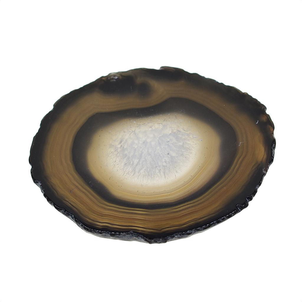 Maxbell 1 Piece 80-100mm Agate Quartz Crystal Slices Coaster Home Ornament Black