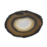 Maxbell 1 Piece 80-100mm Agate Quartz Crystal Slices Coaster Home Ornament Black