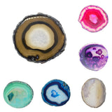 Maxbell 1 Piece 80-100mm Agate Quartz Crystal Slices Coaster Home Ornament Black