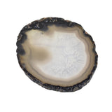 Maxbell 1 Piece 80-100mm Agate Quartz Crystal Slices Coaster Home Ornament Black