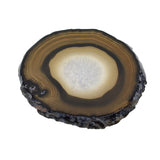Maxbell 1 Piece 80-100mm Agate Quartz Crystal Slices Coaster Home Ornament Black