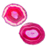 Max 1 Piece 80-100mm Agate Quartz Crystal Slices Coaster Home Ornament Fuschia