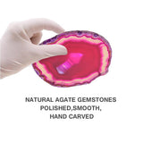 Max 1 Piece 80-100mm Agate Quartz Crystal Slices Coaster Home Ornament Fuschia