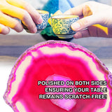 Max 1 Piece 80-100mm Agate Quartz Crystal Slices Coaster Home Ornament Fuschia