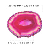Max 1 Piece 80-100mm Agate Quartz Crystal Slices Coaster Home Ornament Fuschia