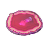 Max 1 Piece 80-100mm Agate Quartz Crystal Slices Coaster Home Ornament Fuschia